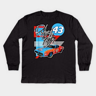 Richard Petty Retro Kids Long Sleeve T-Shirt